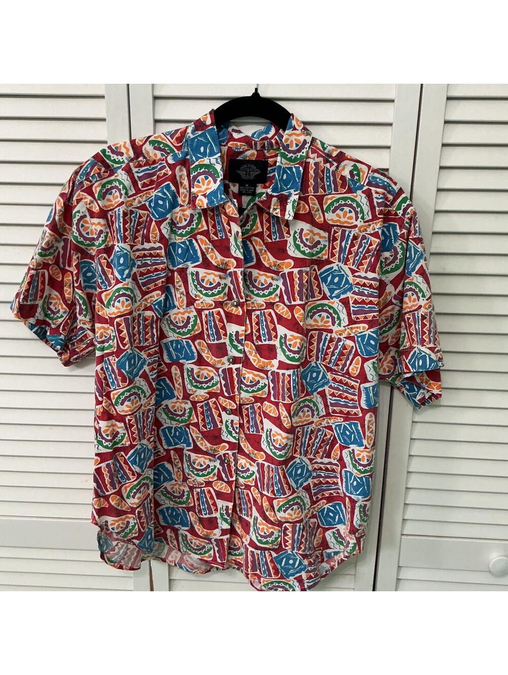 2 Men Shirts Bundle 90's Dockers Graphic Tribal Collared Bundle Size M B4-102